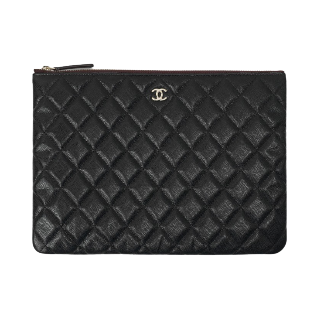 샤넬 클래식 미디움 케이스 그레인드 카프스킨 & 골드 메탈 블랙(Chanel Medium Classic Pouch Grained Calfskin & Gold Black)
