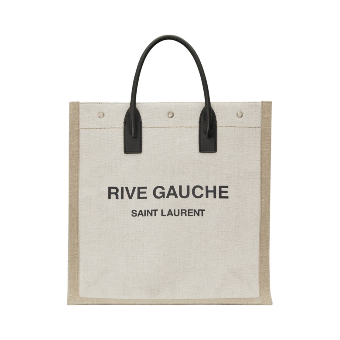 631682-9J52E-9280 Saint Laurent Rive Gauche N/S Shopping Bag In Linen And Cotton White Linen