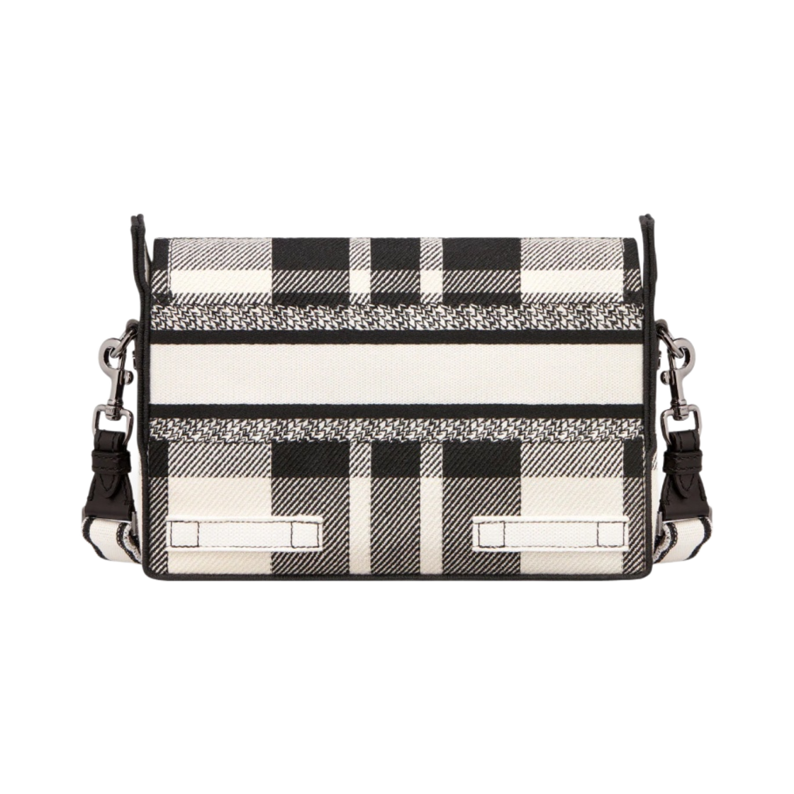 디올 스몰 캠프백 블랙 화이트 체크앤디올 자수(Dior Small Camp Bag Black White Check’n'Dior Embroidery) - 4