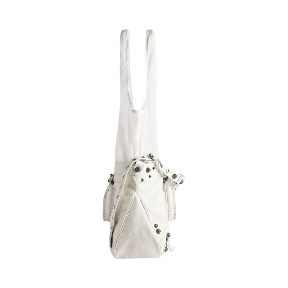 7916012AA9N9191 Balenciaga Neo Cagole XL Plus Used Effect Tote Bag White - #2