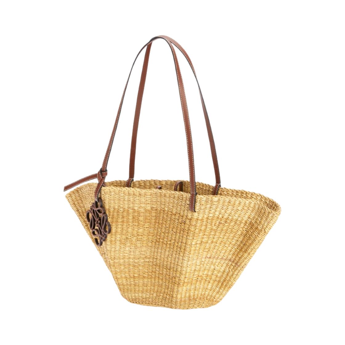 로에베 스몰 쉘 베스킷백 엘리펀트 그래스 앤 카프스킨 내츄럴 피칸(Loewe Small Shell Basket Bag in Elephant Grass and Calfskin Natural Pecan) - 2