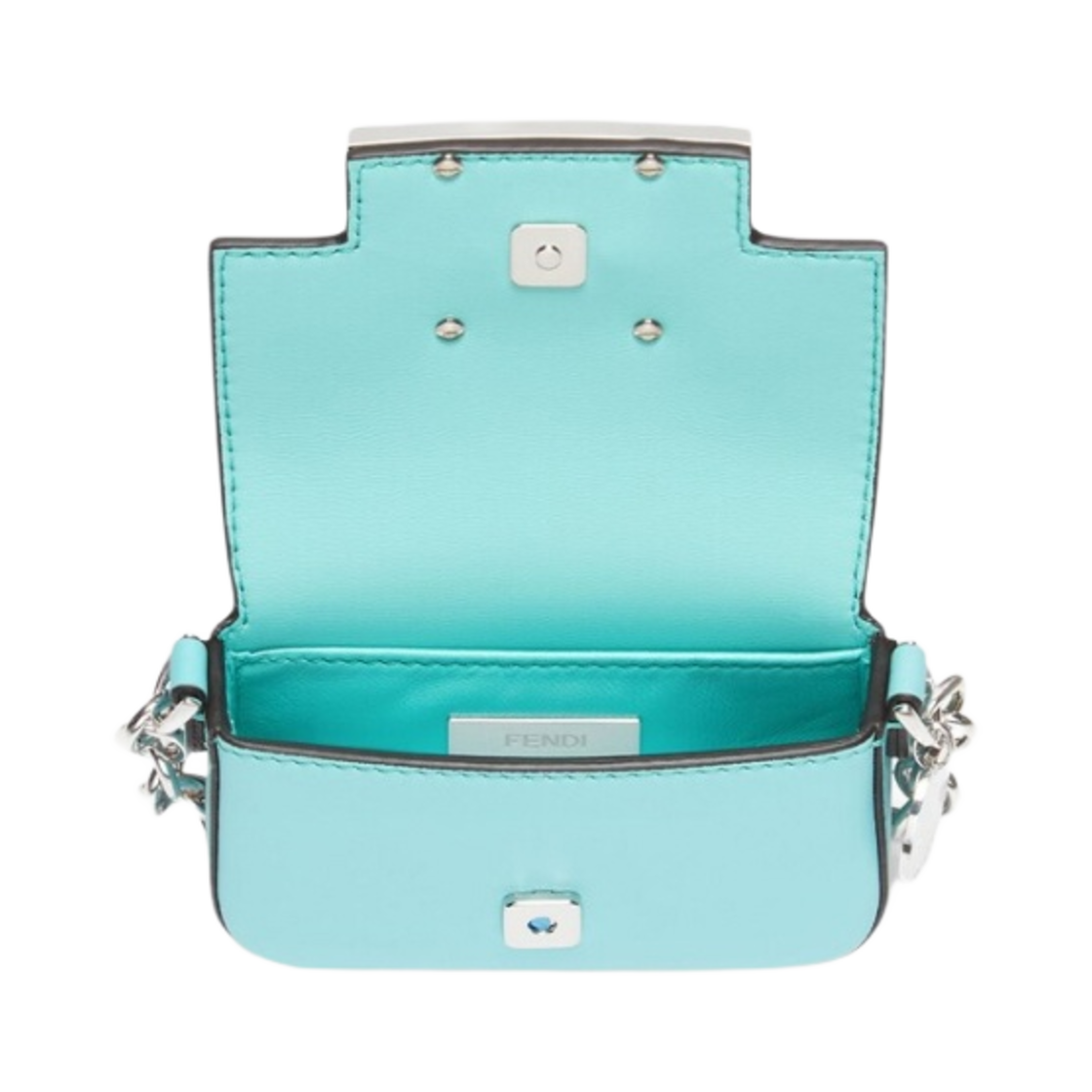펜디 x 티파니 앤 코 레더 나노 바게트 참 라이트 블루(Fendi x Tiffany & Co. Leather Nano Baguette Charm Light Blue) - 4