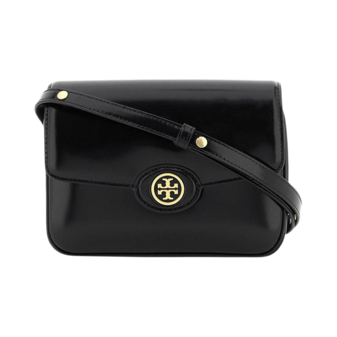 143122-001 Tory Burch Robinson Spazzolato Convertible Shoulder Bag Black