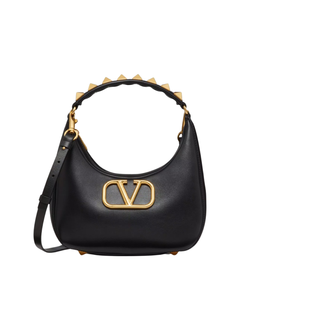 발렌티노 스터드 송아지 가죽 호보백 블랙(Valentino Stud Calfskin Hobo Bag Black) - 1