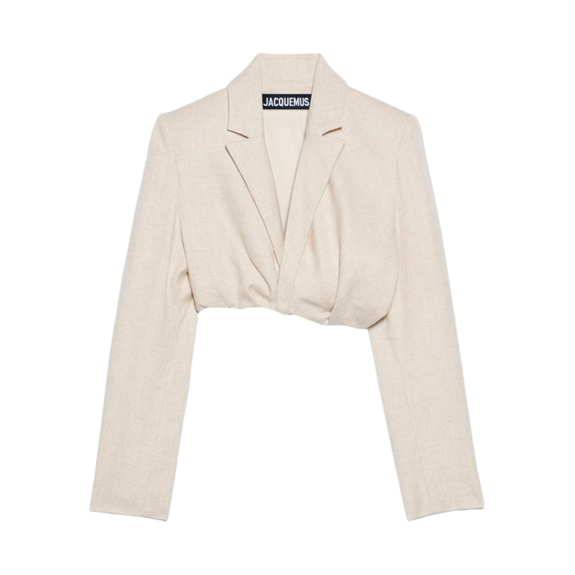 (W) 자크뮈스 라 베스트 바이아 코트 트위스티드 크롭 블레이저 라이트 베이지((W) Jacquemus La Veste Bahia Courte Twisted Cropped Blazer Light Beige) - 1