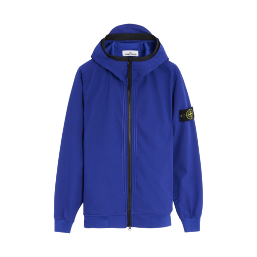 Stone Island 40427 Light Soft Shell Hooded Blouson Bluette - 22SS