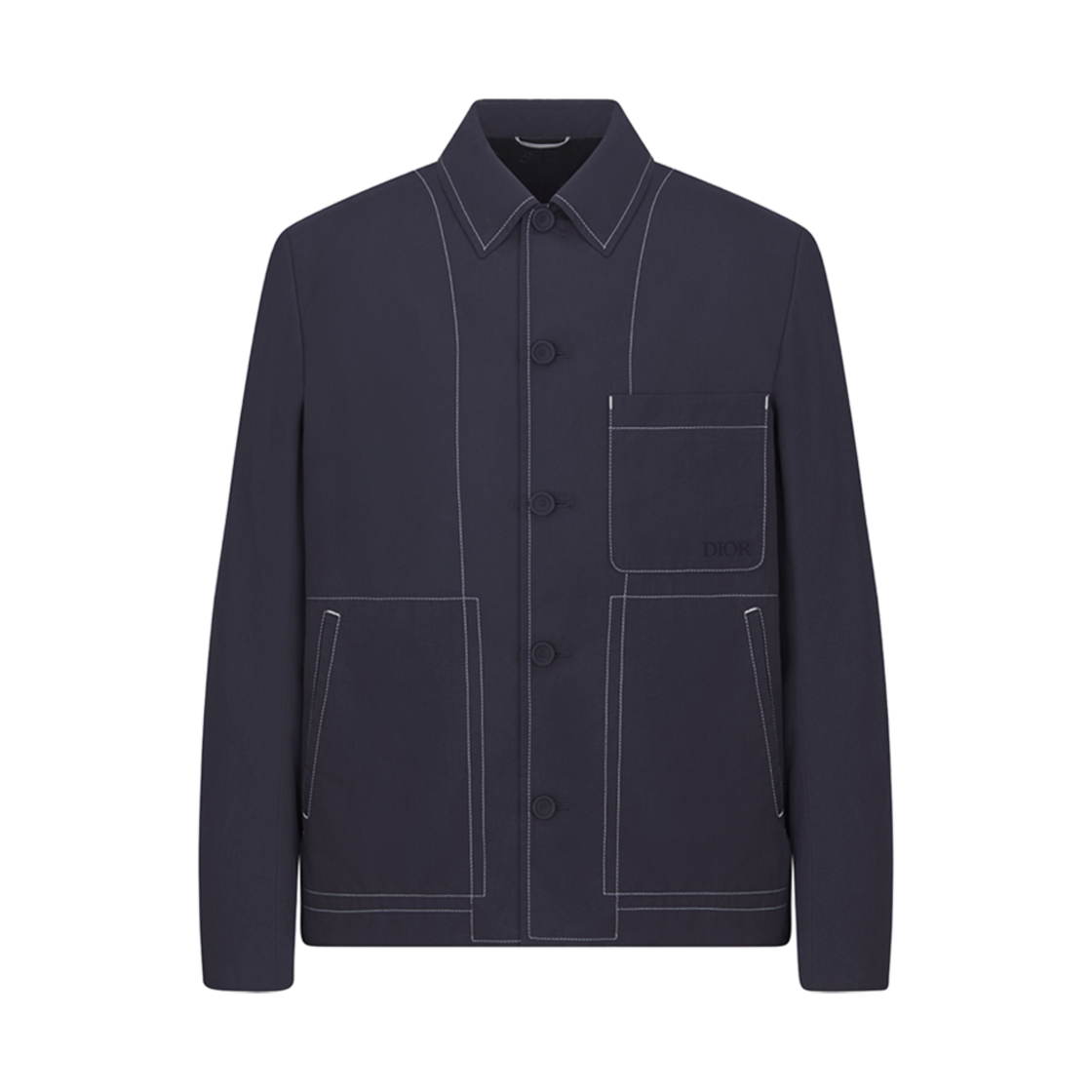 413C208A6002-C540 Dior Silk Workwear Jacket Navy Blue