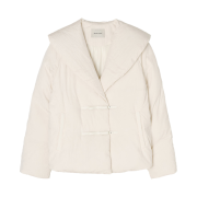 BEMUSE MANSION Ribbon Shawl Collar Duck Down Cream Ivory