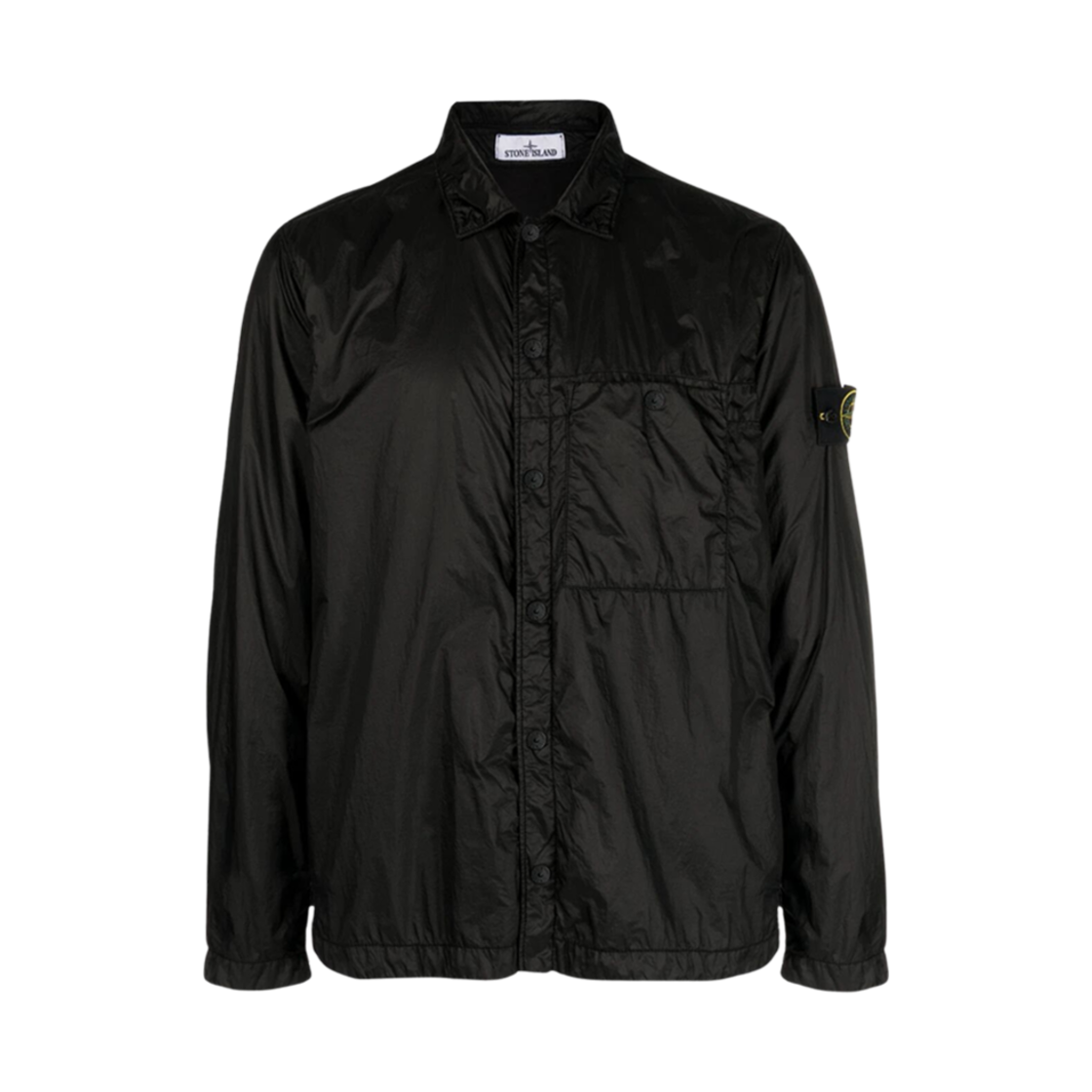 791510525-V0029 Stone Island 10525 Compass Patch Buttoned Overshirt Black - 23FW