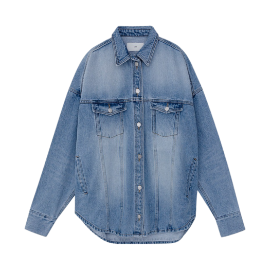 DP2DJ001 Leha Women Hackney Oversized  Denim Jacket Light Blue