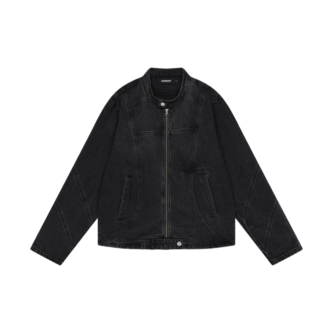 도미넌트 커브드 바이커 데님 자켓 블랙(Dominant Curved Biker Denim Jacket Black)