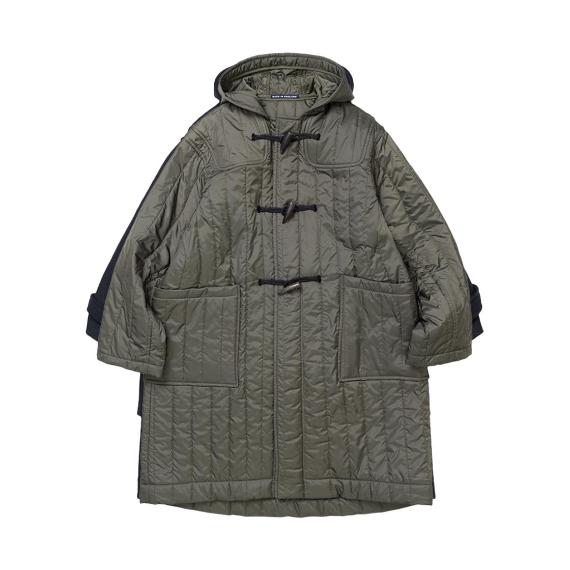 런던 트레디션 오버사이즈 퀼티드 더플 코트 올리브 그린 46(London Tradition Oversize Quilted Duffle Coat Olive Green 46)