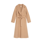 (W) S Max Mara Elisa Virgin Wool Coat Beige