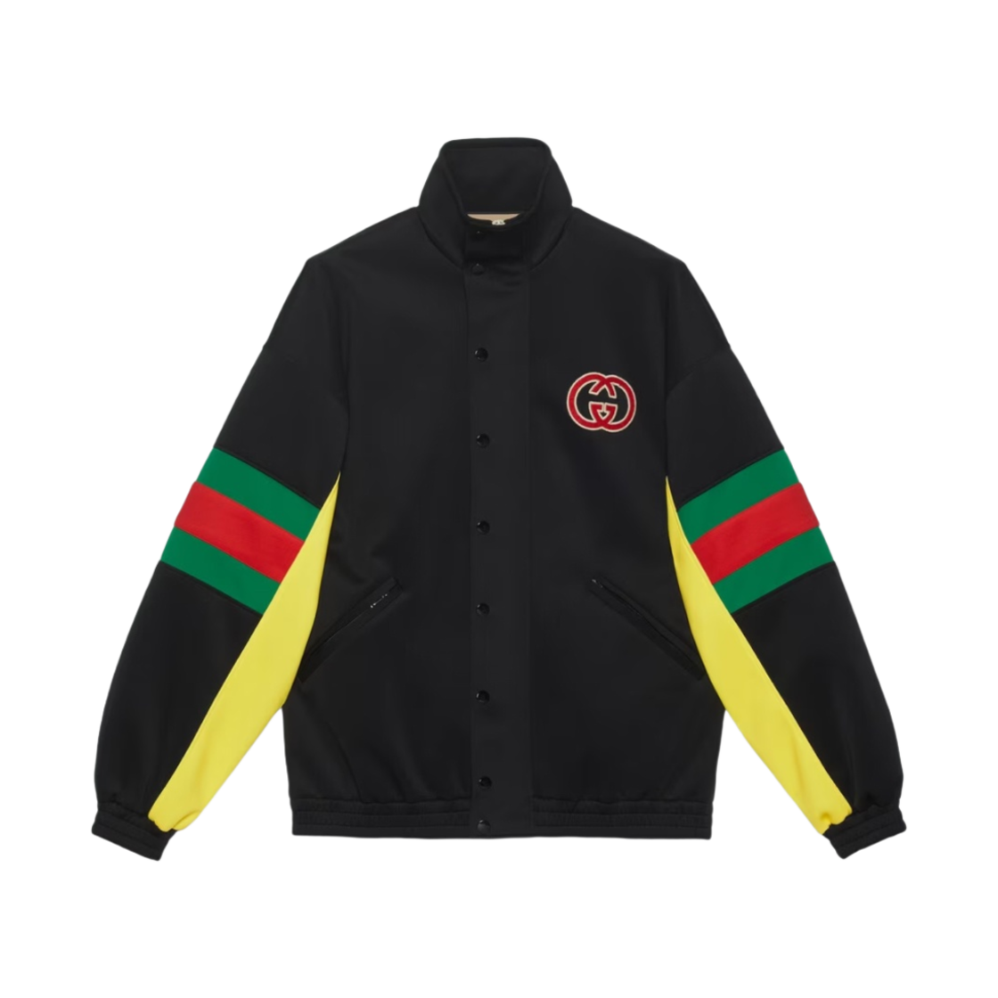 706437-XJETG-1152 Gucci Light Neoprane Jacket with Web Black