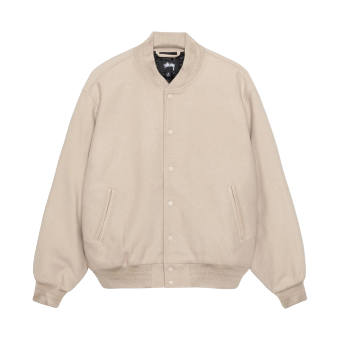 스투시 스포츠 멜튼 바시티 자켓 오트밀(Stussy Sport Melton Varsity Jacket Oatmeal) - 2