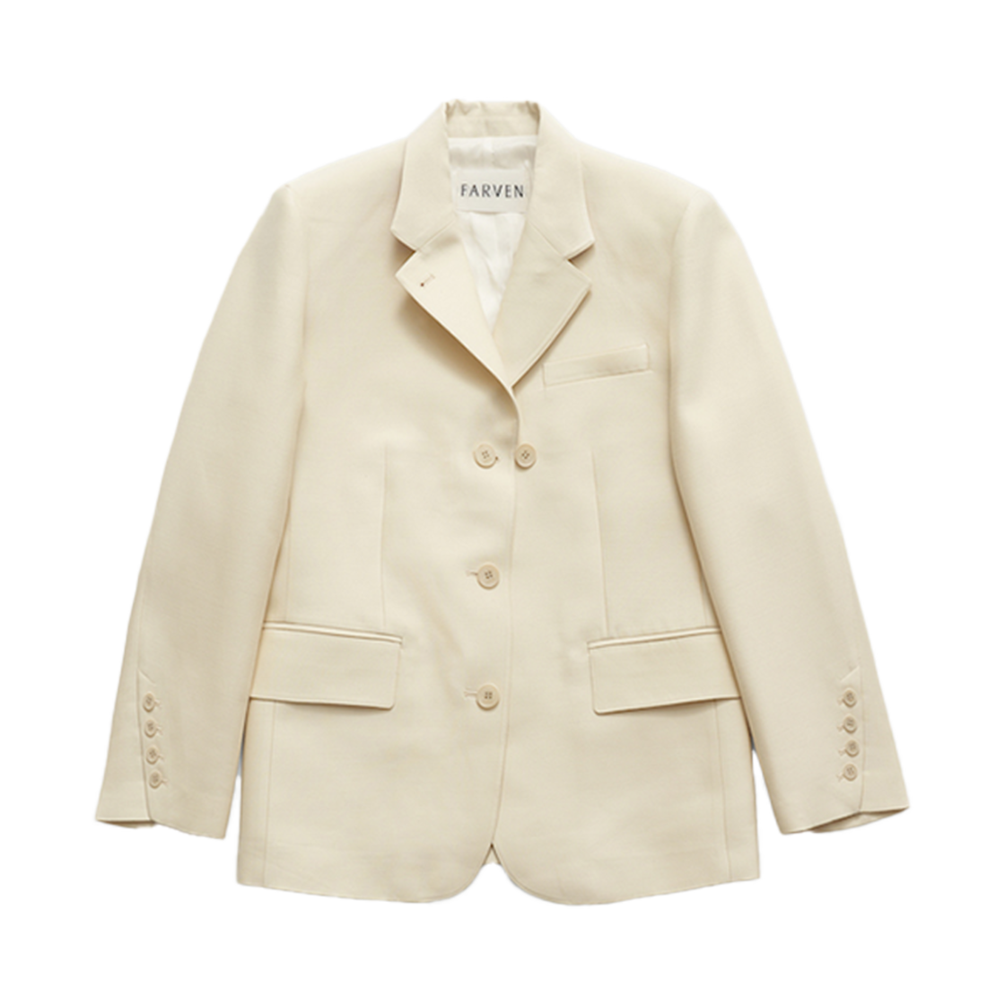 FV25A_JA03CR00S
FV25A_JA03CR00M FARVEN Wool Silk Jacket Cream Ivory