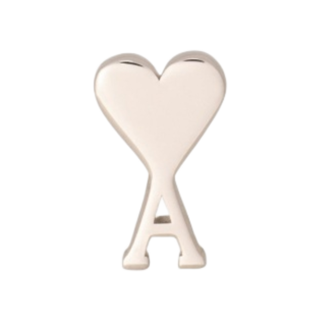 아미 하트 로고 스터드 팔라듐 플레이트 브래스 이어링 실버 (낱개)(AMI de Coeur Stud Palladium Plated Brass Earring Silver (Single))