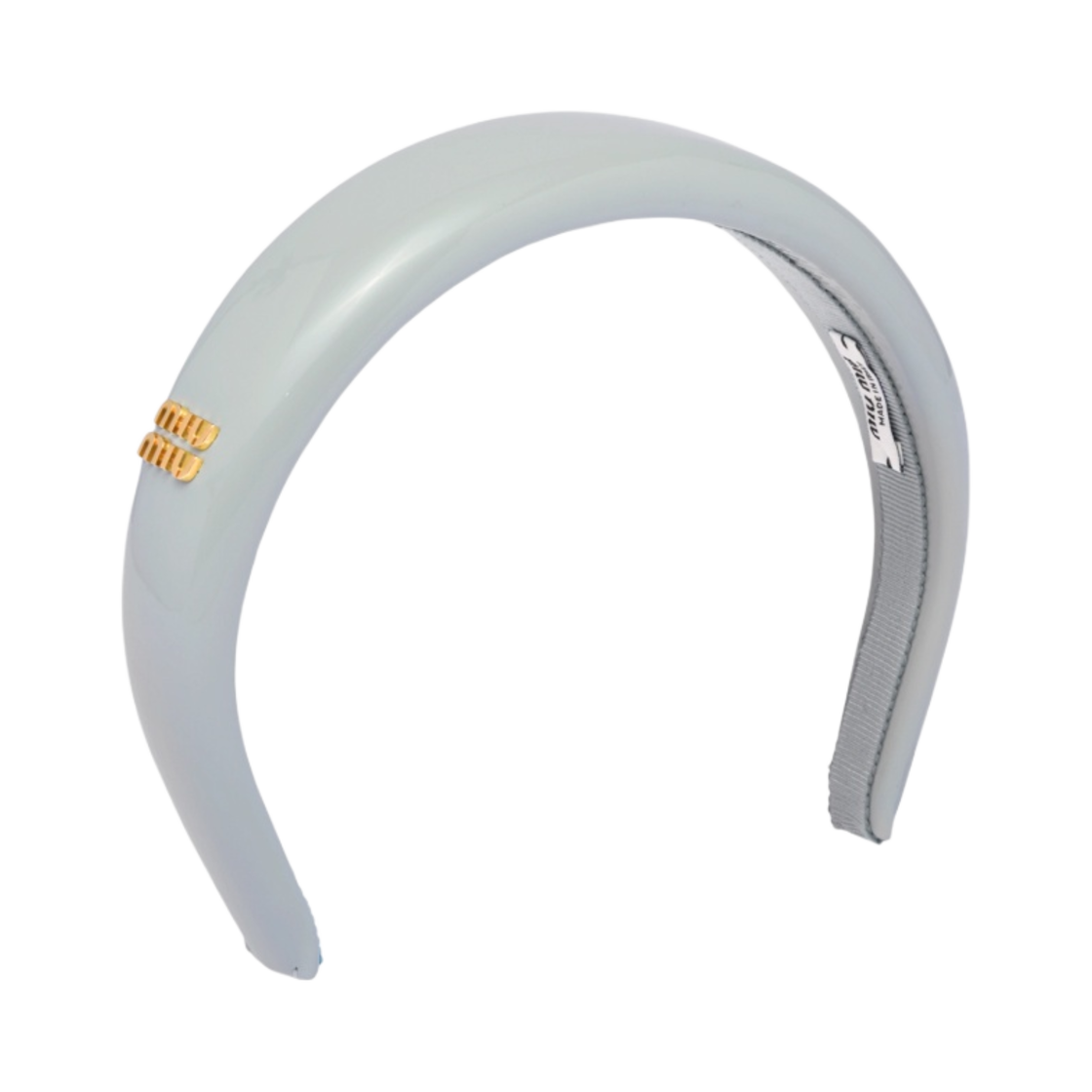 (W) 미우 미우 페이턴트 가죽 헤드밴드 콘플라워((W) Miu Miu Patent Leather Headband Cornflower) - 1