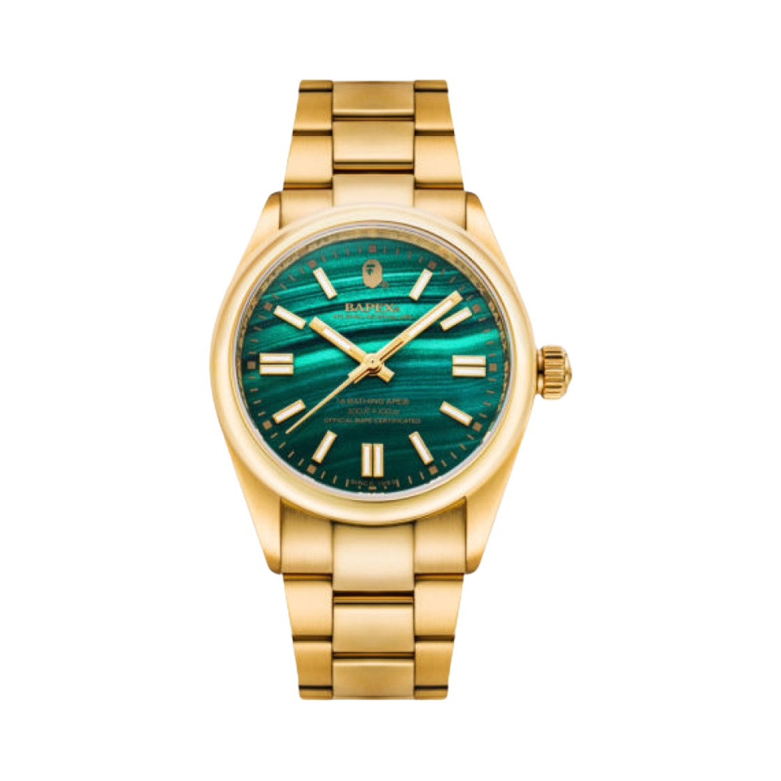 - BAPE Type 7 Bapex Watch Gold Emerald