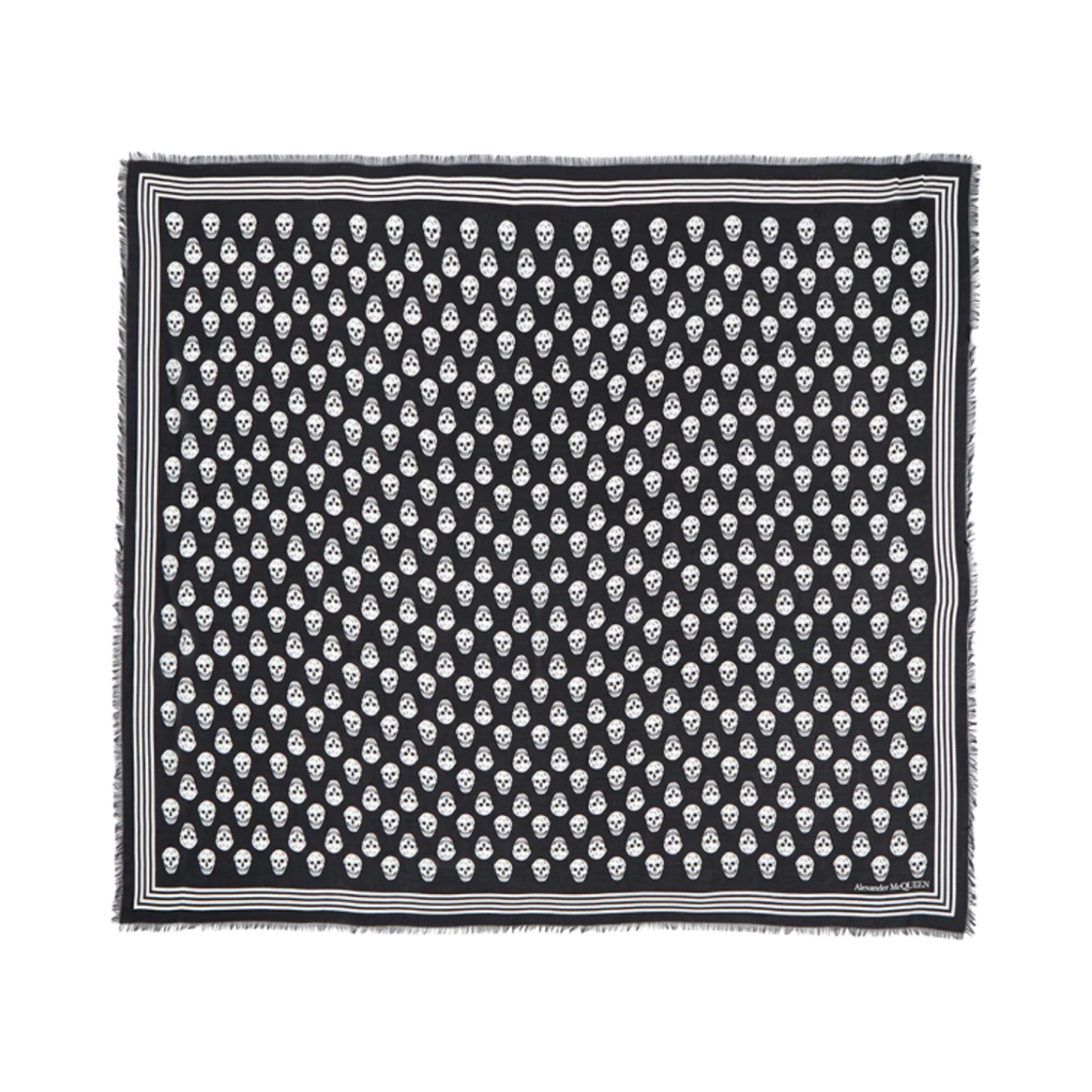 5909344418Q1078 Alexander McQueen Biker Skull Scarf Black