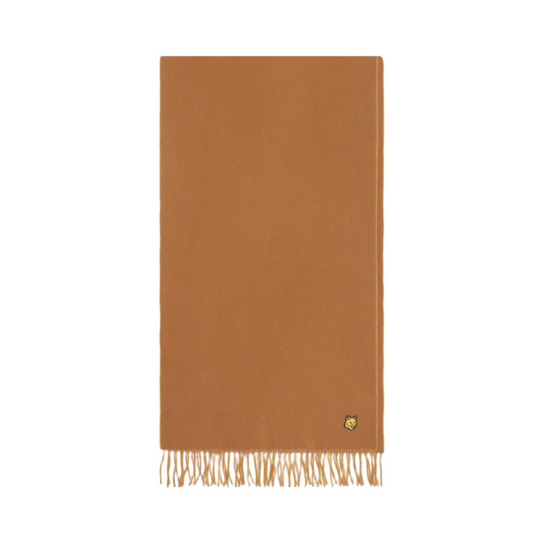 메종 키츠네 볼드 폭스 헤드 패치 머플러 골든 브라운 카라멜(Maison Kitsune Bold Fox Head Patch Muffler Golden Brown Caramel)