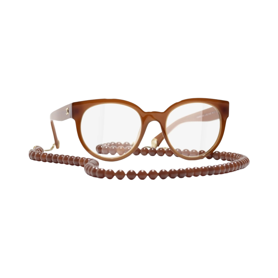 샤넬 버터플라이 프레임 아세테이트 글래스 펄 & 브라운 골드(Chanel Butterfly Eyeglasses Acetate Glass Pearls & Brown Gold) - 2