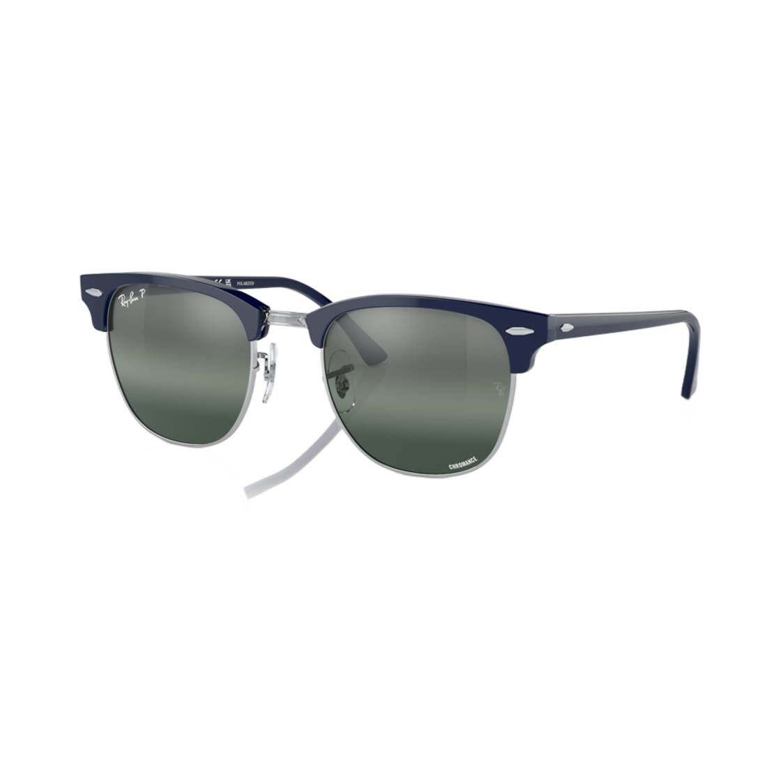 레이밴 클럽마스터 폴리쉬드 블루 온 실버 프레임 실버 블루 크로맨스(Ray-Ban Clubmaster Polished Blue On Silver Frame Silver Blue Chromnace) - 1