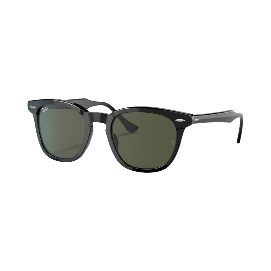 레이밴 호크아이 폴리쉬드 블랙 프레임 그린 클래식 렌즈 로우 브릿지 핏(Ray-Ban Hawkeye Polished Black Frame Green Classic Lenses Low Bridge Fit) - 1