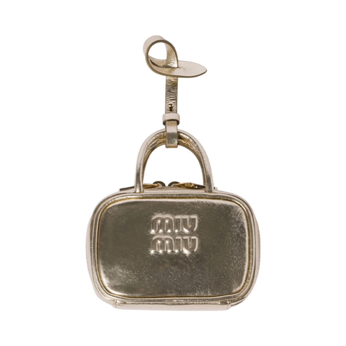 미우 미우 보 라미네이티드 레더 마이크로 백 파이라이트(Miu Miu Beau Laminated Leather Micro Bag Pyrite) - 1