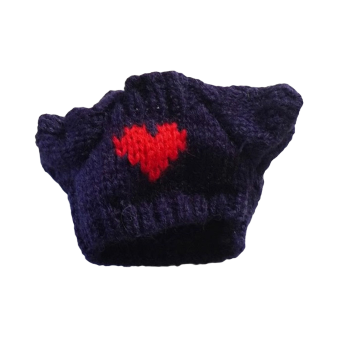 C121804-Heart Point Knit Cosymosy Poodle Keyring Acc Heart Point Navy Knit