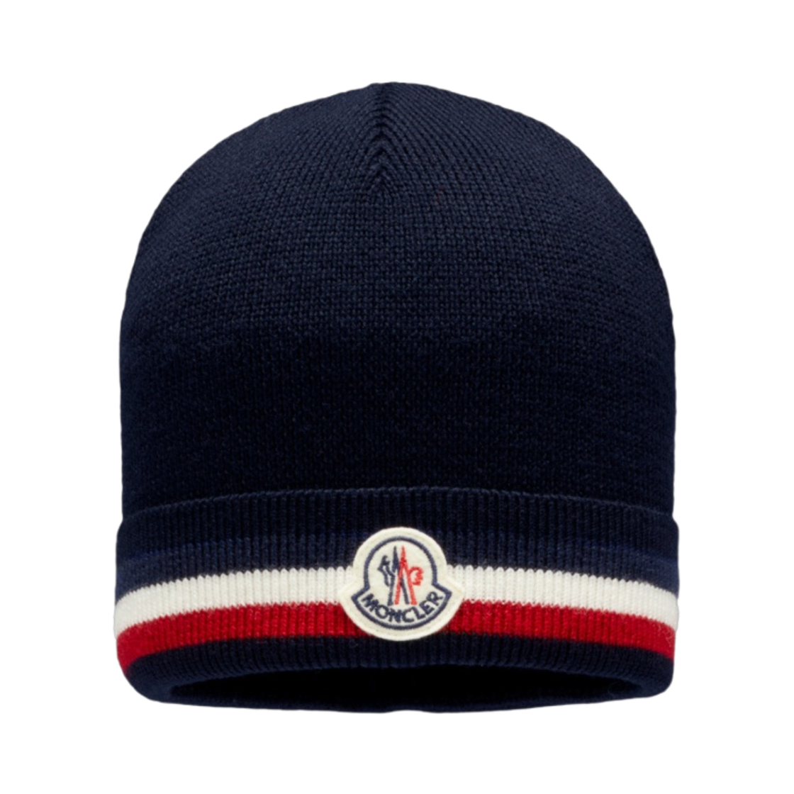 몽클레르 트라이컬러 울 비니 네이비 블루 - 22FW(Moncler Tricolour Wool Beanie Navy Blue - 22FW) - 1