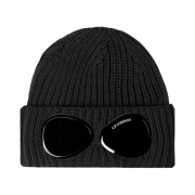 C.P. Company Extra Fine Merino Wool Goggle Beanie Black - 21FW