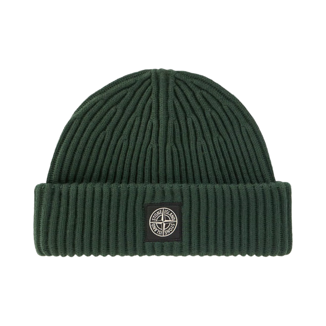 스톤 아일랜드 N22C3 풀 립 RWS 울 비니 로고 패치 머스크 그린 - 24FW(Stone Island N22C3 Full Rib RWS Wool Beanie with Logo Patch Musk Green - 24FW) - 1