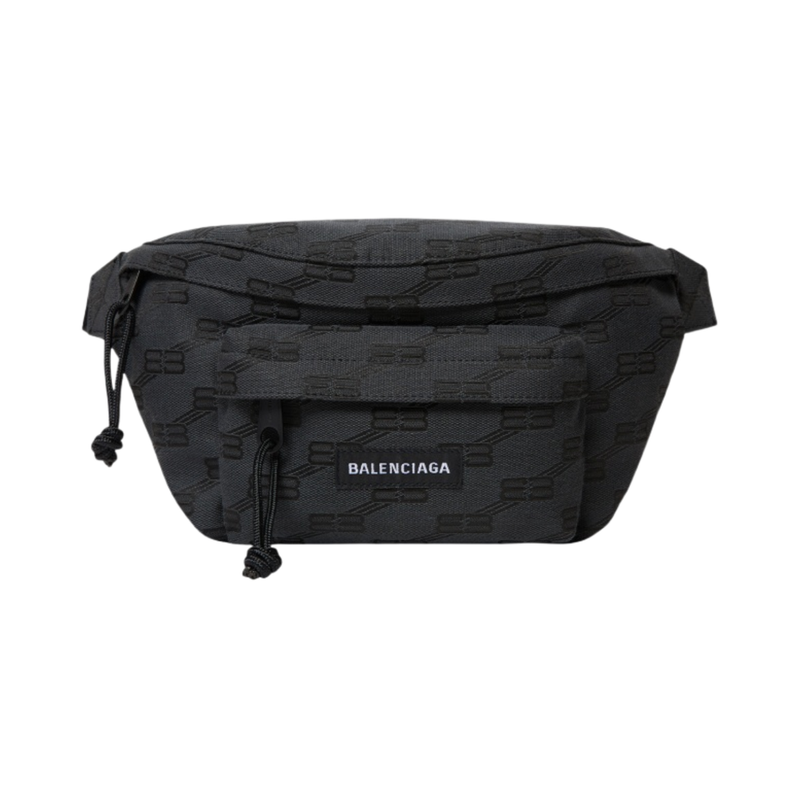 발렌시아가 시그니쳐 미디움 벨트팩 BB 모노그램 자카드 캔버스 블랙(Balenciaga Signature Medium Beltpack BB Monogram Jacquard Canvas Black) - 1
