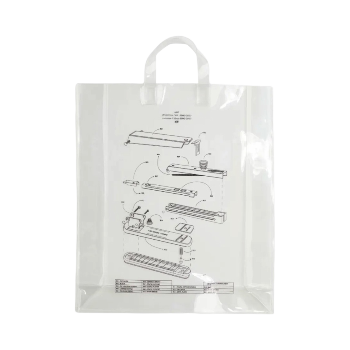 1211894002 H&M x Rokh Plastic Shopper Bag Transparent Staplers