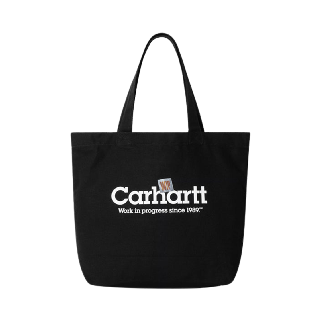 I032928-2NT-XX Carhartt WIP Canvas Graphic Tote Large Label Script Print Black