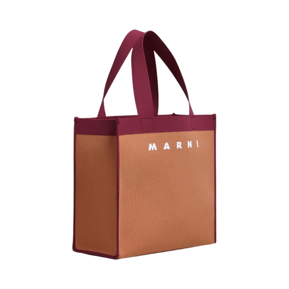 마르니 자카드 스몰 쇼핑백 피너츠 블랙 체리(Marni Jacquard Small Shopping Bag Peanuts Black Cherry) - 2