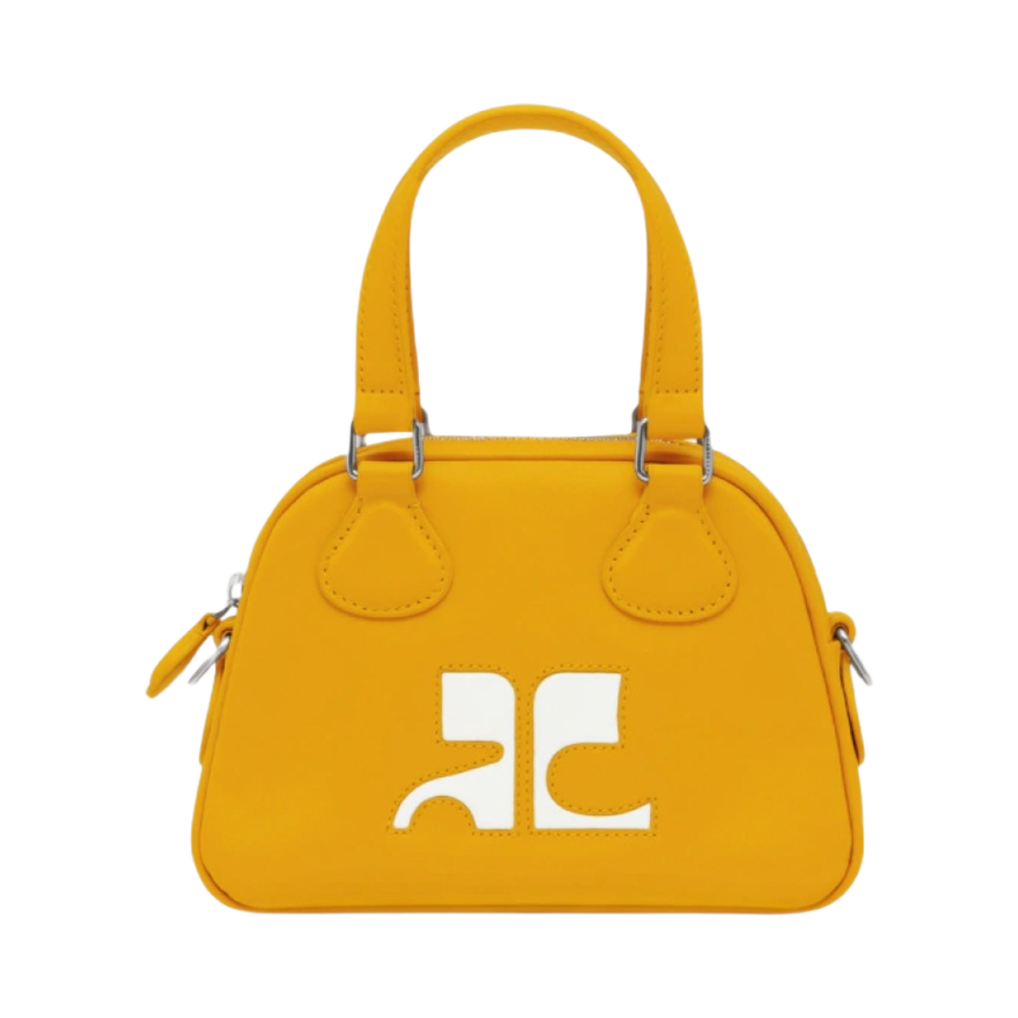 124GSA083CR00272057 Courreges Mini Leather Bowling Bag Ochre