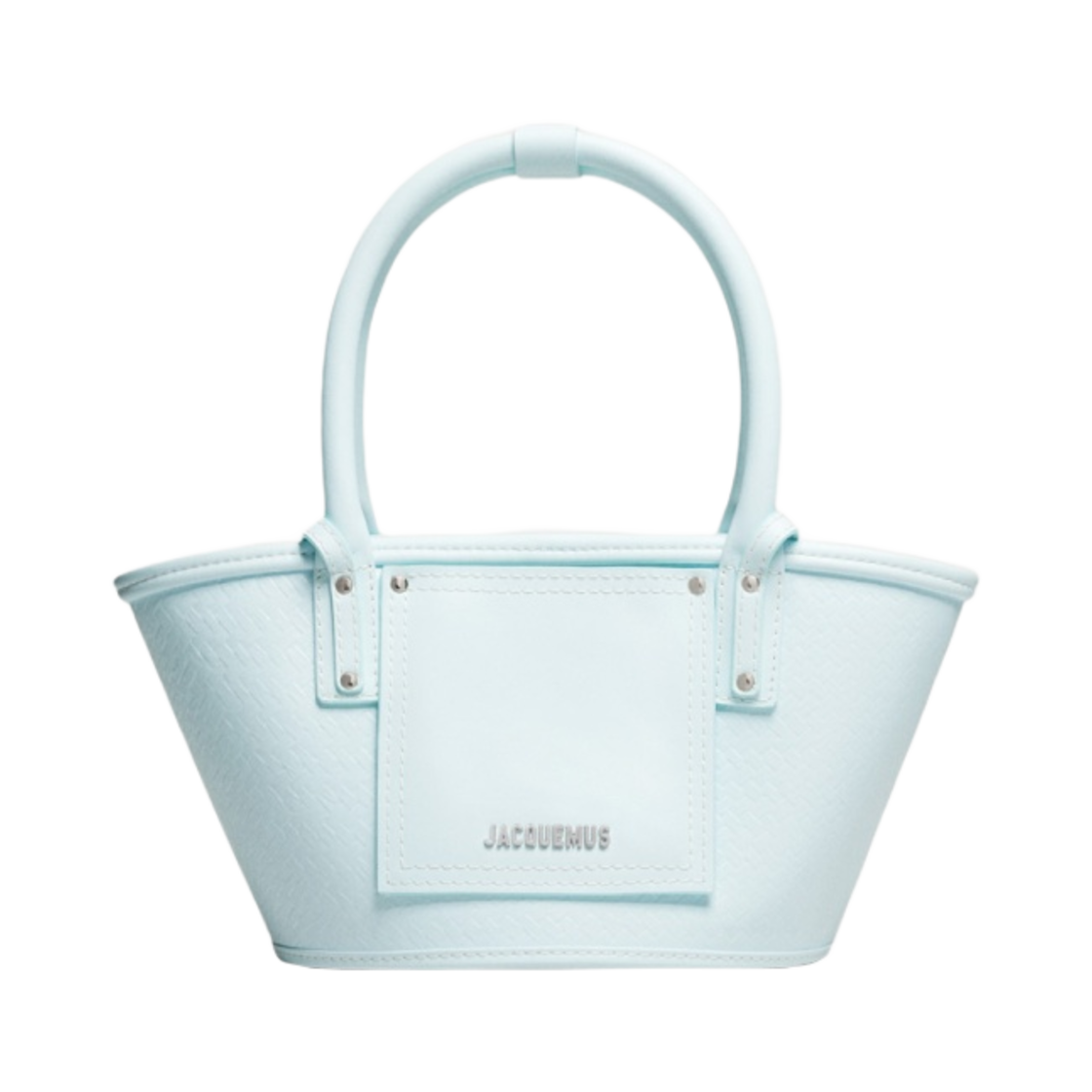 자크뮈스 르 쁘띠 파니에 솔리 퀴르 미니 레더 비치 바스켓 백 위브 엠보스 블루(Jacquemus Le Petit Panier Soli Cuir Mini Leather Beach Basket Bag Weave Embossed Blue) - 1