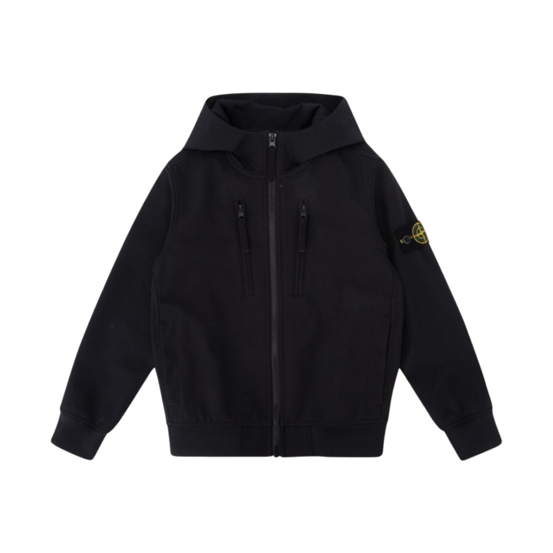 761640134-V0029 (Kids) Stone Island 40134 Soft Shell-R E Dye Technology Hooded Blouson Black - 22SS - 대표 이미지 #1