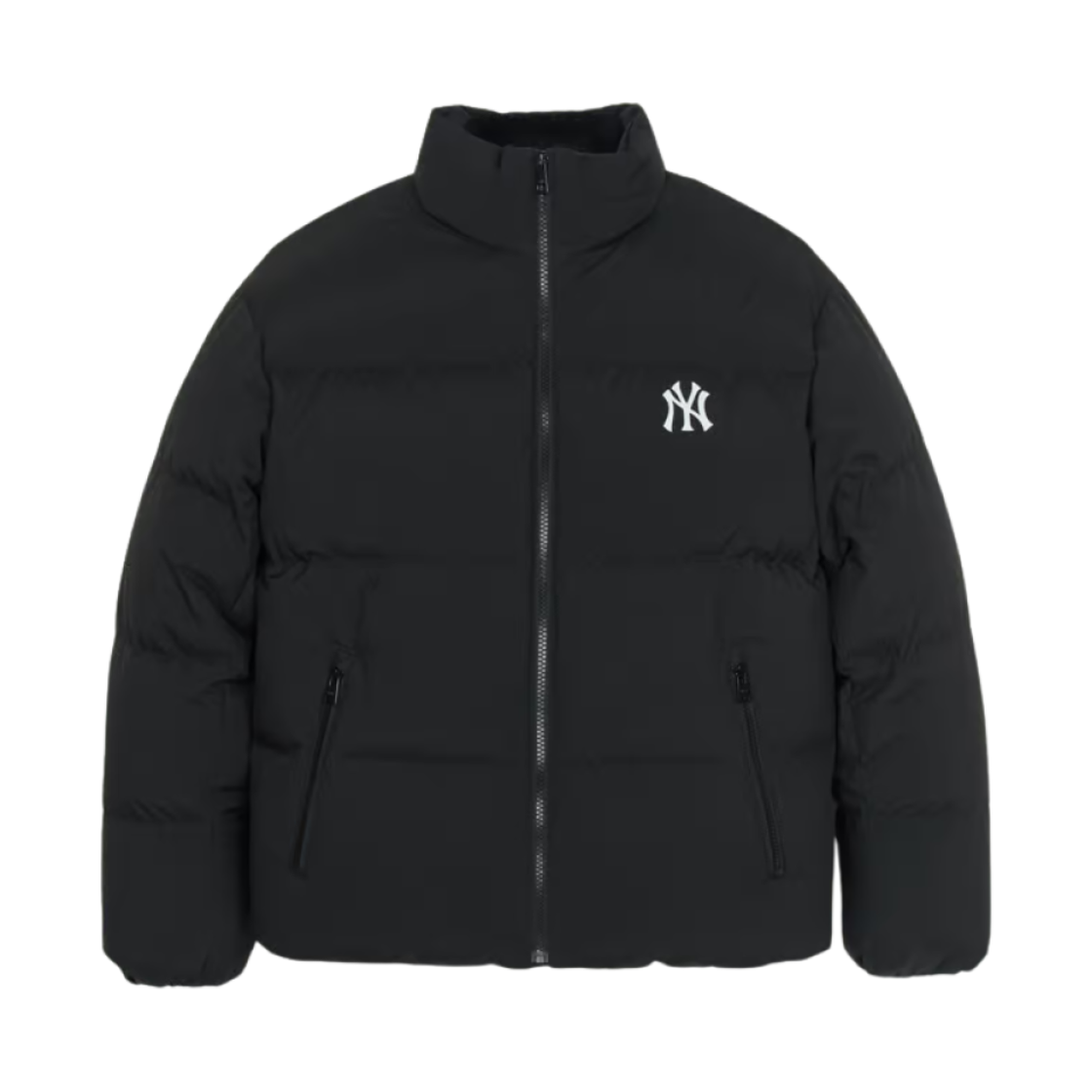 3ADJB0446-50BKS MLB Mega Logo Short Puffer Jacket New York Yankees Black