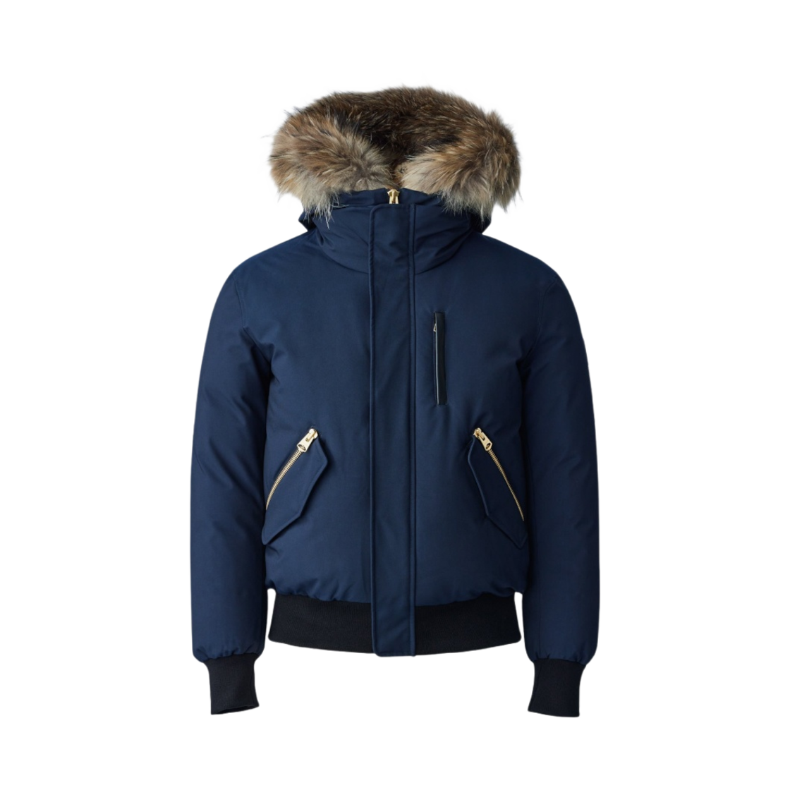 DIXON-F Mackage Dixon 2-In-1 Nordic Tech Down Bomber with Natural Fur Navy Gold