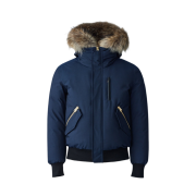 Mackage Dixon 2-In-1 Nordic Tech Down Bomber with Natural Fur Navy Gold