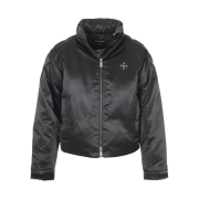 Surgery Biker Embossing Puffer Jacket Black