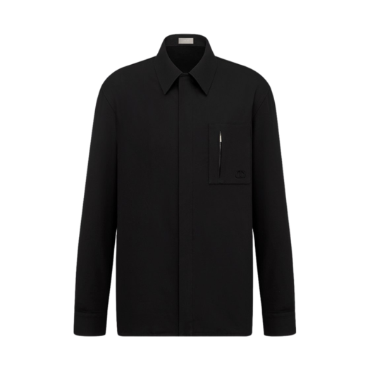 513C542A6472-C989 Dior CD Icon Embroidered Zipped Shirt Black