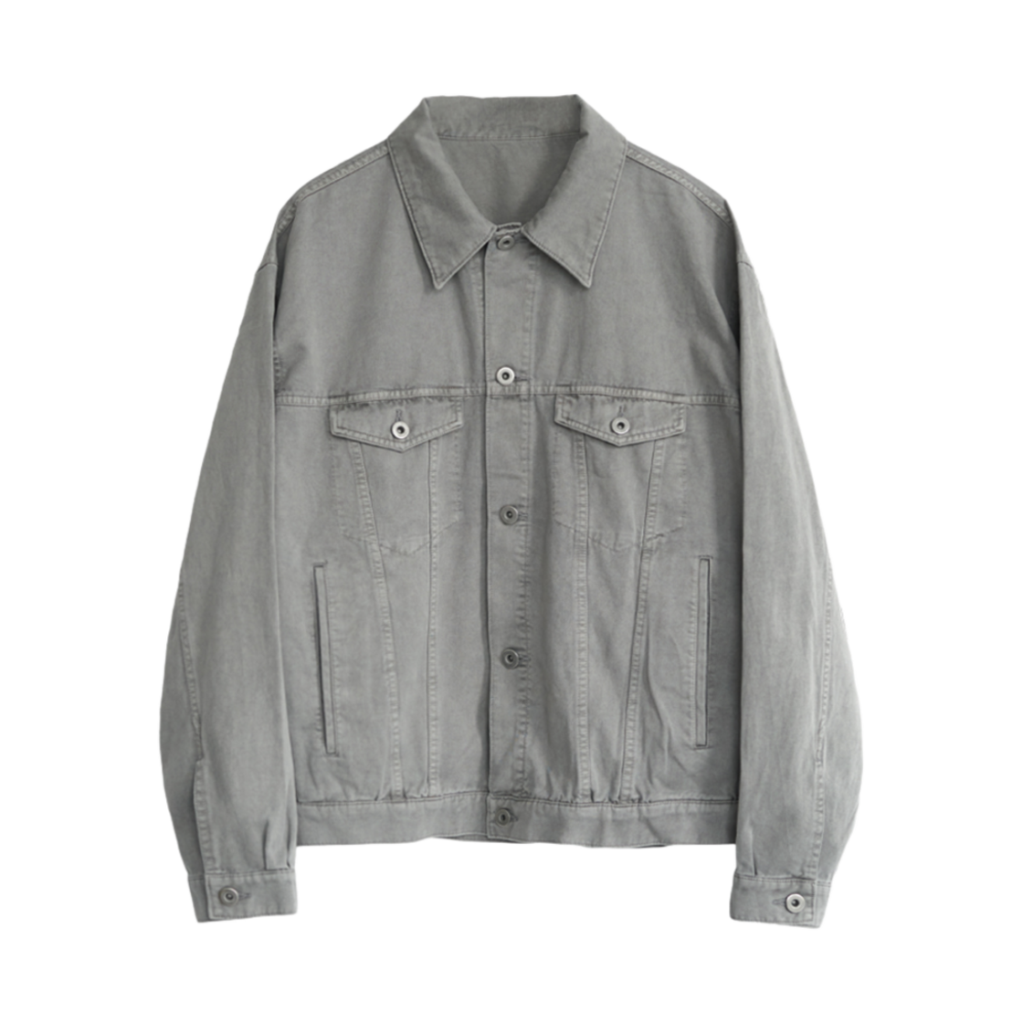 HM4RJK2401A4 Polyteru Human Index Index Trucker Jacket Gray