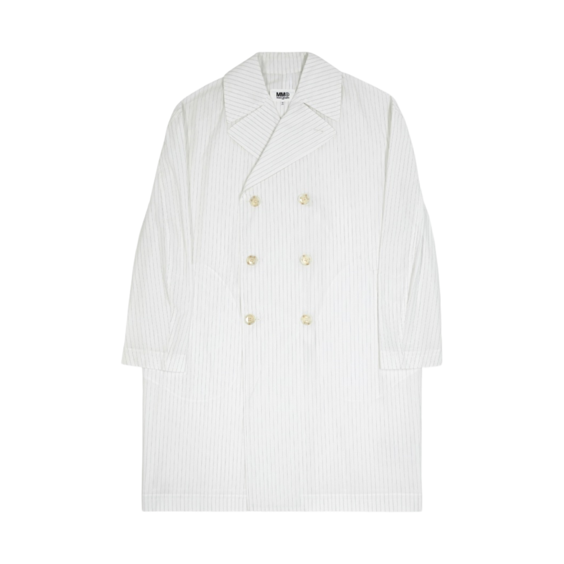 S52AH0067S76431001F (W) MM6 Maison Margiela Double Breasted Trench Coat White
