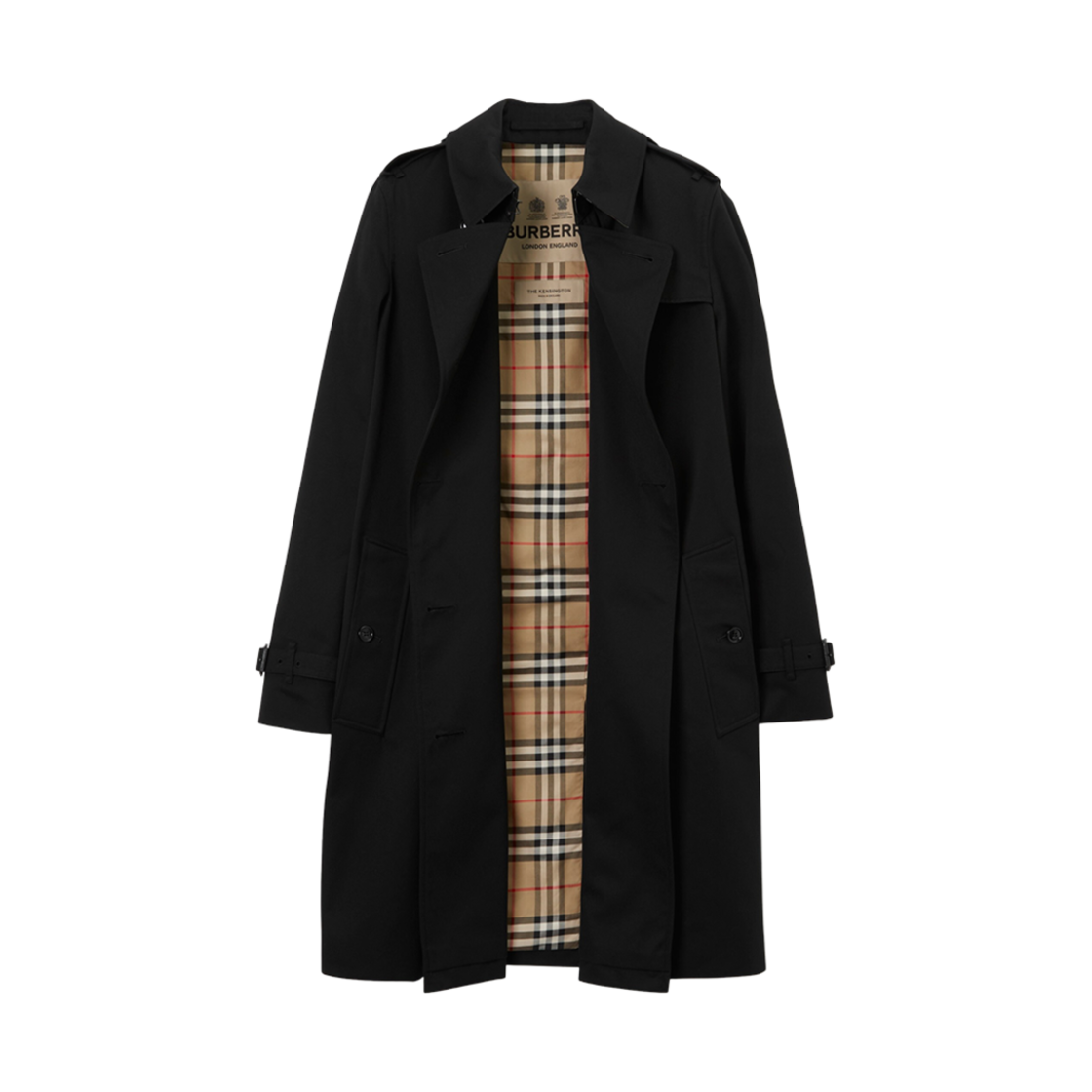 (W) 버버리 켄싱턴 헤리티지 트렌치 코트 블랙((W) Burberry Kensington Heritage Trench Coat Black) - 2