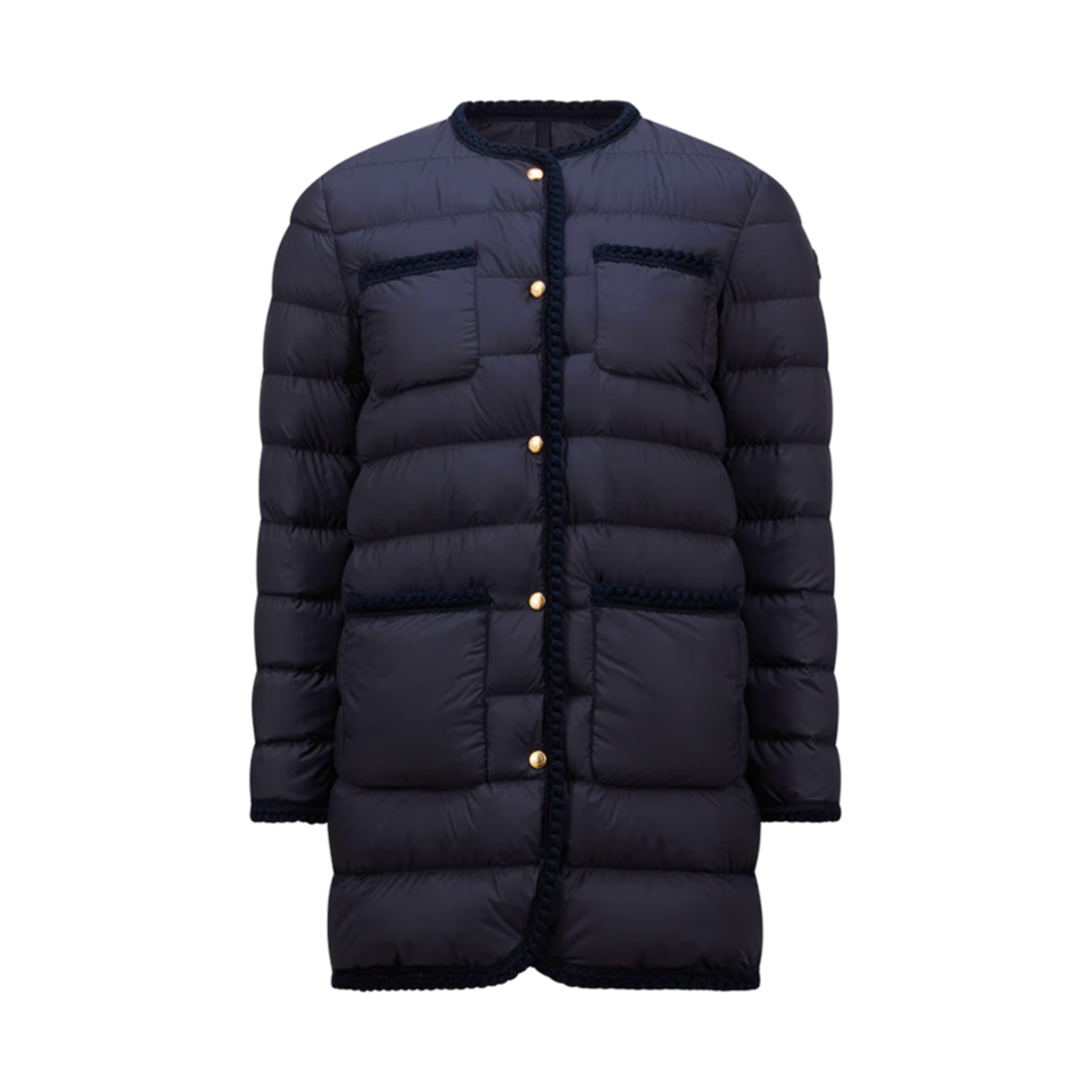 K1-093-1A00175-596ZR-742 (W) Moncler Gencay Braided Trim Down Jacket Navy Blue - 25SS