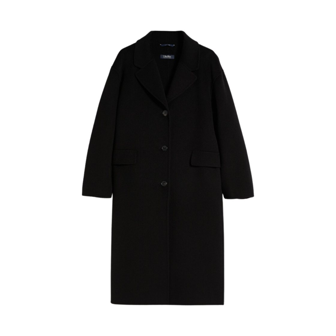 (W) S 막스마라 제임스 싱글 브레스티드 울 앤 캐시미어 코트 블랙((W) S Max Mara James Single-Breasted Wool and Cashmere Coat Black) - 1